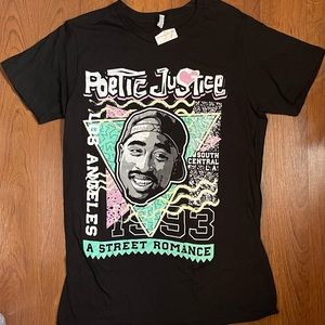 NWT NEW Tupac Shakur Hip Hop Shirt Tee Small T-shirt Rap Poetic Justice Movie